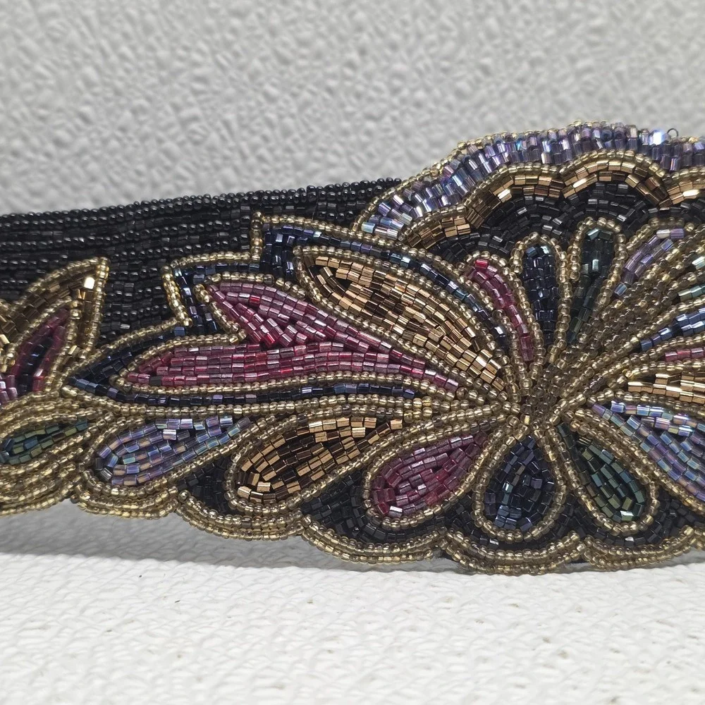 Vintage Milor Beaded Embellished Womens Belt 33.5